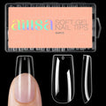 AILLSA Medium Square Nails Tips 504PCS Clear Gel Nail Tips False Full Cover Soft Nails Tip for DIY Home Salon Gift, Pre-shaped Gelly Press On Fake Nail Tip for Nail Extension (10sizes)