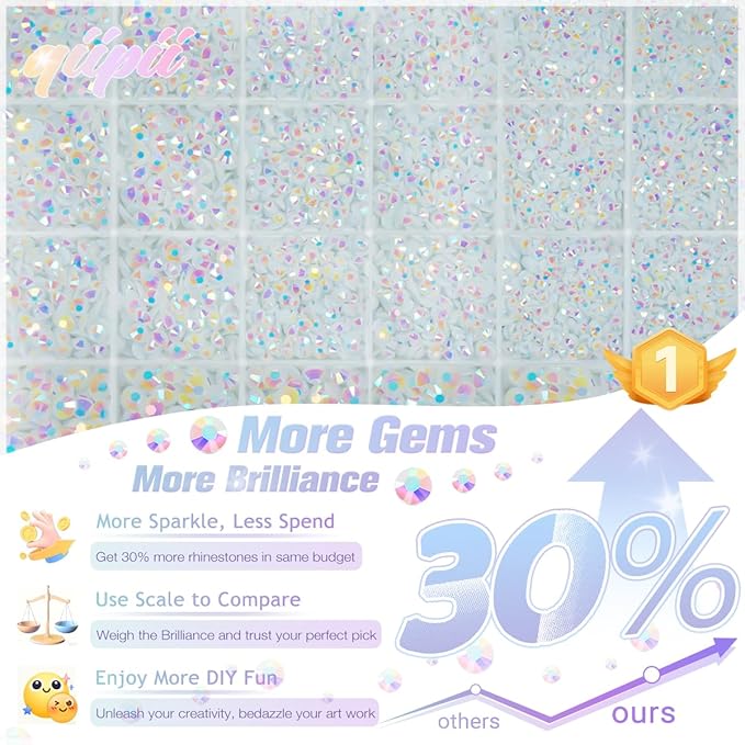 White AB Resin Rhinestones w B7000 Jewelry Glue for Bedazzling Crafting 2mm 3mm 4mm 5mm 6mm Flatback Jelly Stones Diamonds Gems Bedazzler Kit Charms for Nails Face Eyes Makeup Tumblers Crafts