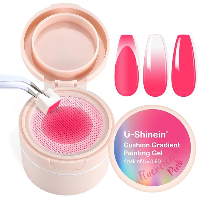 Cushion Gradient Painting Gel, Ombre Nails Aura Nails Full Coverage Precise Control of Each Dip Matte Effect Non-Wipe Long Lasting French Manicure Soak Off UV LED DIY Nail Art (011)