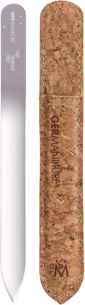 GERMANIKURE Glass Nail File in Cork Sleeve - Love Yourself First - Professional Crystal Nail File for Natural Nails - Ideal Manicure & Pedicure Tool for Smooth, Easy Shaping - Nail Care Gift