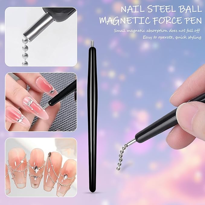 12 PCS Nail Art Cat Eye Magnets For Nails Cat Eye Designs Magnets Pen Sticks Nail Polish Magnet For Gel Polish Magnets Wand 3 In 1 Cylinder Gel Cat Eye Nail Magnet Magnetic Nail Pen Tool