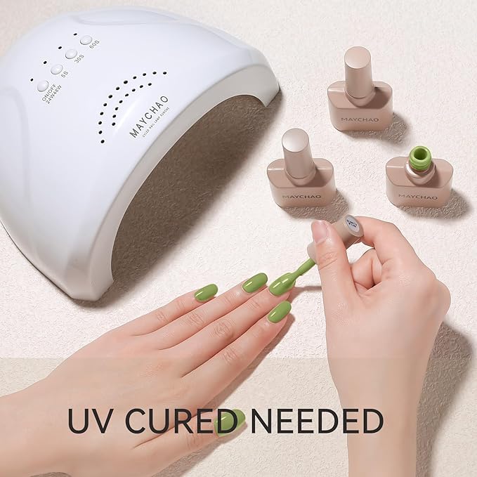 MAYCHAO 15ML Avocado Moss Gel Nail Polish, Moss Green Gel Polish Soak Off UV LED Curing for Nail Art Starter Manicure Salon DIY at Home, 0.5 OZ