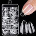 240pc Almond Gel Nail Tips Short Fake Nails Clear Press ons Nail, Extra Short Almond Nails Tips Acrylic Nails Extension Soft Gel Nails Tip Full Cover XS False Nail Clear Artficial Fingernails