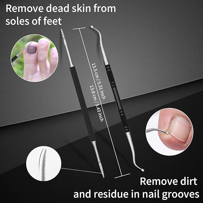 Ingrown Toenail Pedicure Tool Kit 6pcs, Ingrown Toe Nail File and Lifter Nail Pusher Pedicure Knife Set, Sharp Blade Nail Knives Kit Professional, Foot Repair Kit Stainless Steel for Nail Care