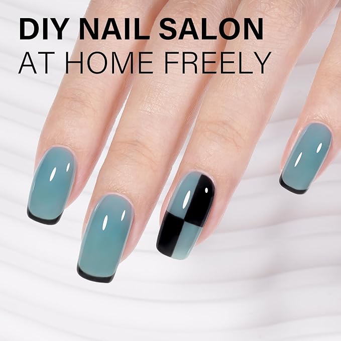 AILLSA Sheer Blue Gel Nail Polish Sky Blue Jelly Gels Polish Summer Neutral Nude Nail Polish Long Lasting Translucent Natural Color Soak Off U V Gel Nails for Nail Art DIY at Home 0.51 Fl Oz /GB71