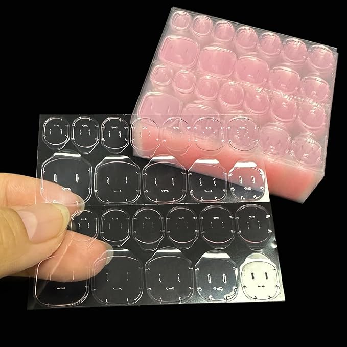 50 Sheets Jelly Double Sided Nail Adhesives Tabs,1200pcs Breathable Press on Nails Sticky Tabs Waterproof Fake Nail Glue Stickers for Press On Nails Application
