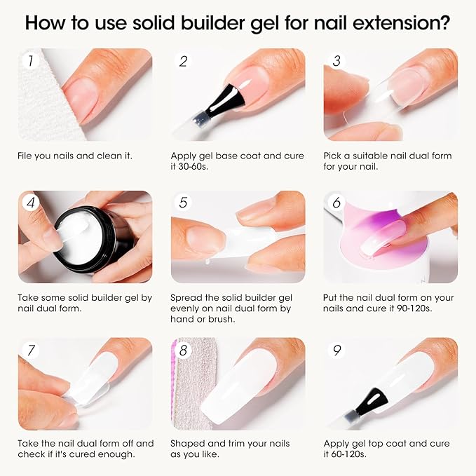 Gellen White Solid Builder Gel for Nails, White 3D Sculpting Gel for Nails, Non Sticky to Hand 3D GelNail Sculpting Molding for Carving Patterns Decoration Nail Extension