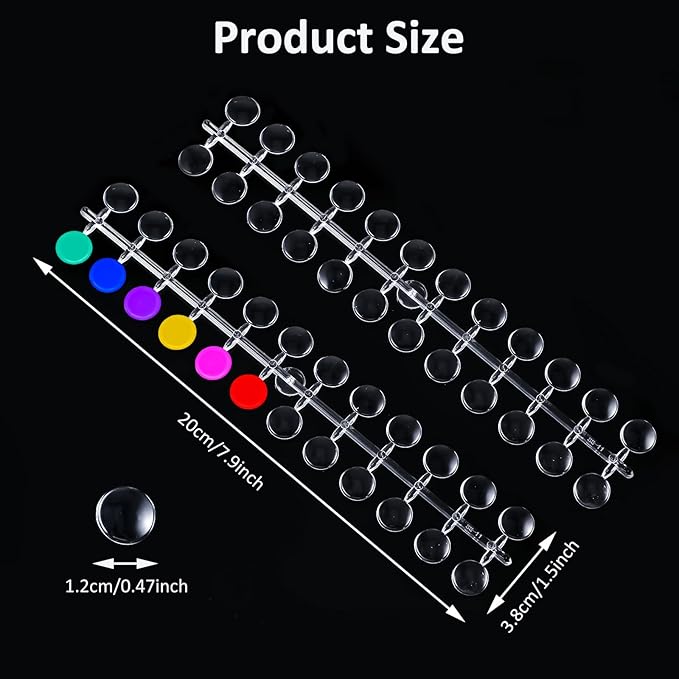 Prasacco 240Pcs Round False Nail Display Tips Clear Nail Art Color Display Chart with Adhesive Sticker Nail Display Card Sticks Nail Color Swatches for Nail Polish Training Practicing Color Displaying
