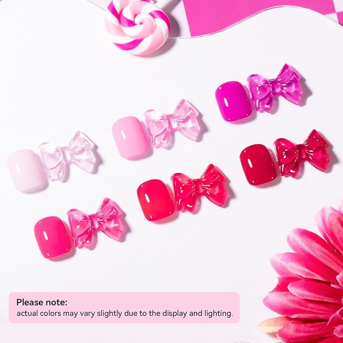 Bright Pink Nail Polish Set - 6 Colors Pastel Hot Pink Tones Neon Pink Light Pink Shades Air Dry Regular Nail Polish Pack Non Gel, Salon-Quality Manicure Nail Art Gift