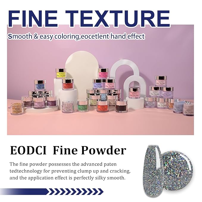 1 Oz/28g Holographic Silver Dip Powder, Nail Dipping Powder French Powder Pro Collection System Nail Art Starter Manicure Salon DIY at Home, Odor-Free&Long-Lasting, No Needed Nail Lamp Curing