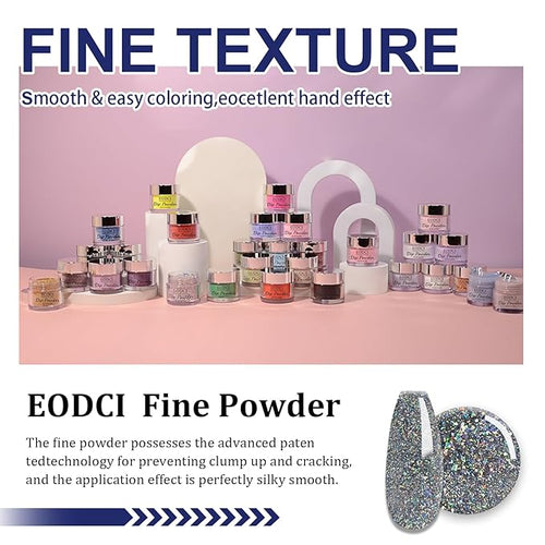 1 Oz/28g Holographic Silver Dip Powder, Nail Dipping Powder French Powder Pro Collection System Nail Art Starter Manicure Salon DIY at Home, Odor-Free&Long-Lasting, No Needed Nail Lamp Curing