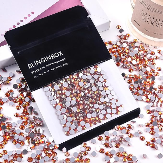 Blinginbox Glass Flatback Rhinestones Crystal Round Gems,Fire Phoenix,SS6-SS20/2880pcs
