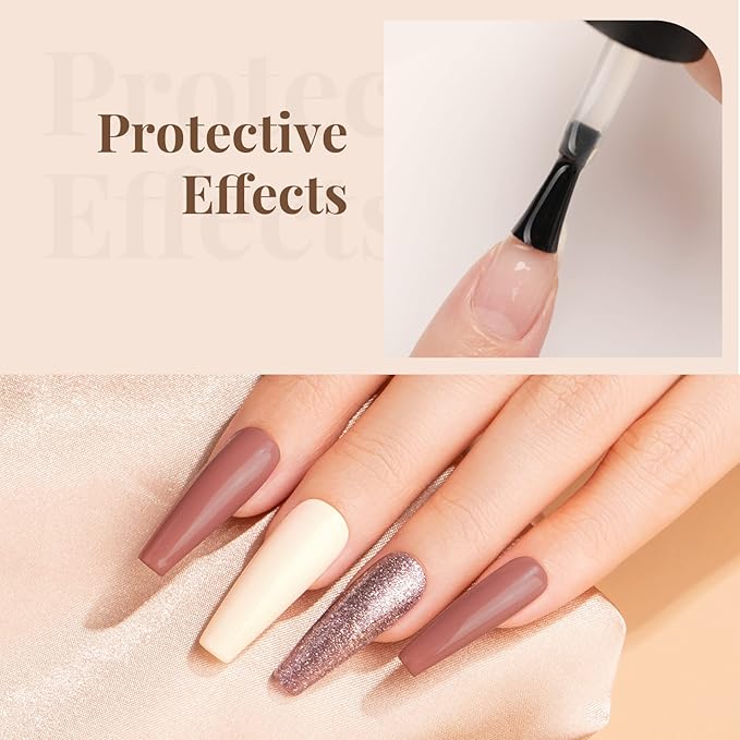 Beetles Romantic Wedding Gel Nail Polish Set Holiday Gift, 6 Colors Soak Off UV Manicure Kit with 2 Pcs 15ml No Wipe Gel Top Coat and Base Coat Set Gifts for Women