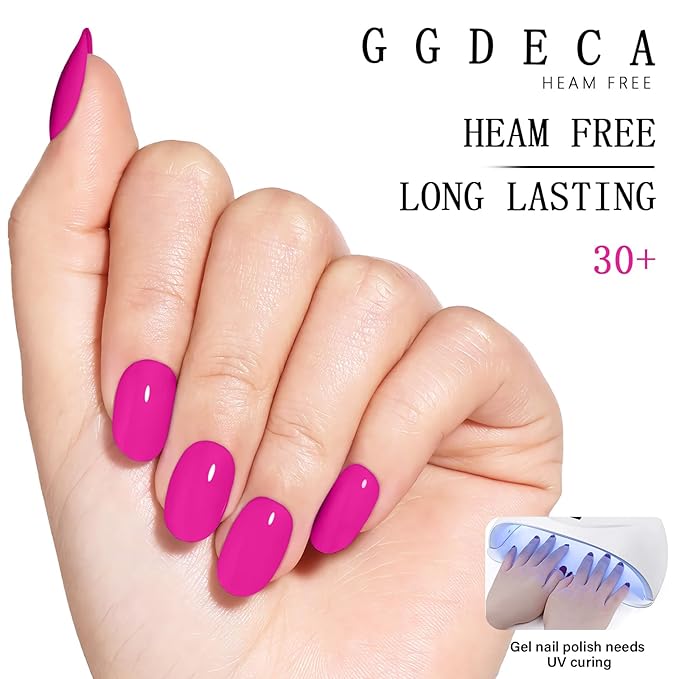 15ml Hot Pink Gel Nail Polish, Bright Pink Gel Polish, Dark Neon Color Same Color Same Bottle, High Gloss U V Soak Off Nail, DIY Sparkle Manicure Salon