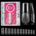 AIMEILI Long Square Nail Tips Soft Gel Tips 12 Sizes, 504Pcs Pre Shaped Half Matte Press On Nails False Nails for Nail DIY Art Nail Extensions Acrylic Nails