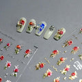 Dedyel Rose Nail Art Stickers 3D Floral Nail Decals Valentine Bridal Nail Art, Rose Design Self-Adhesive Nail Stickers for Women Girls DIY Nail Decoration