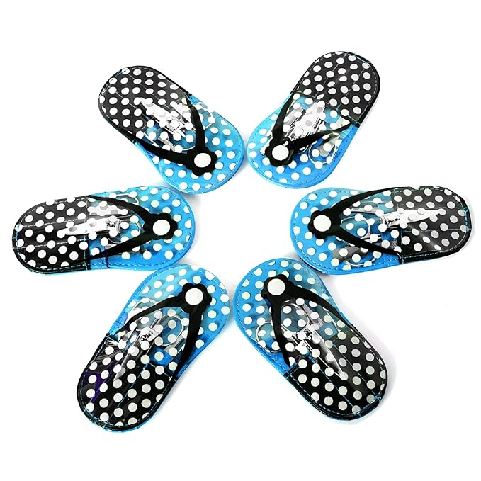 Polka Dot Flip Flop Manicure Sets Manicure Kit Personal Care pack of 6 Blue