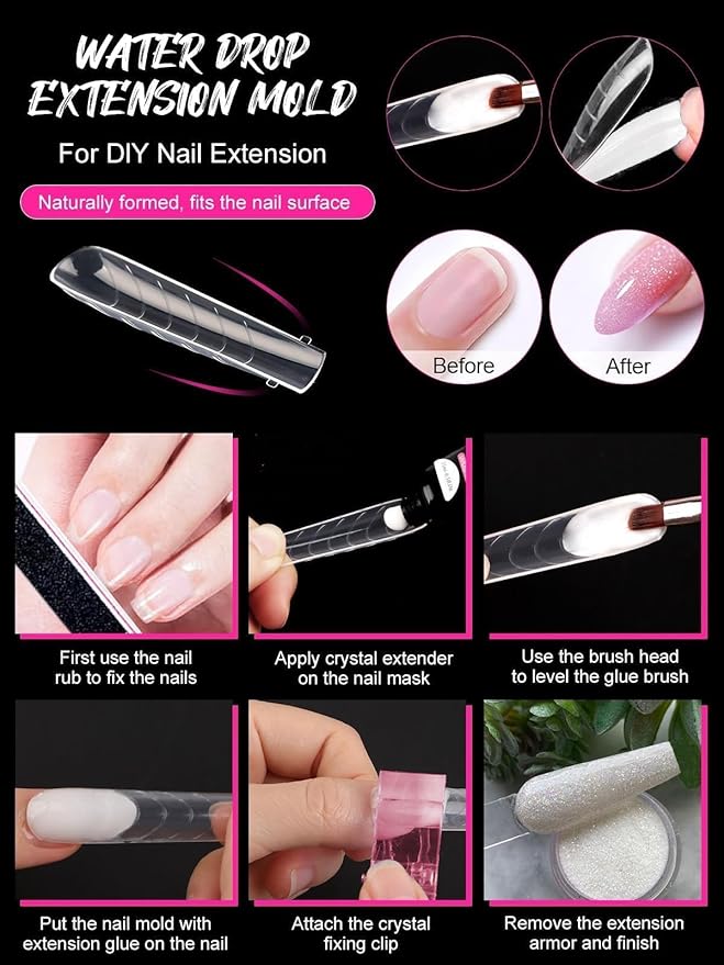 EBANKU Coffin Dual Nail Forms for Poly Extension Gel, 120 PCS Structure Builder Nail Gel Nail Molds for Solid Nail Gel Glue Poly Gel Nail Art Design Salon&DIY-12 Sizes