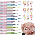 12 Colors Nail Art Pens Set, Nail Polish Pens Nail Art Drawing Markers Pen Quick Dry Waterproof Nail Art Painting Pens Kit for Home DIY Nail Art Design-Macaron-colors