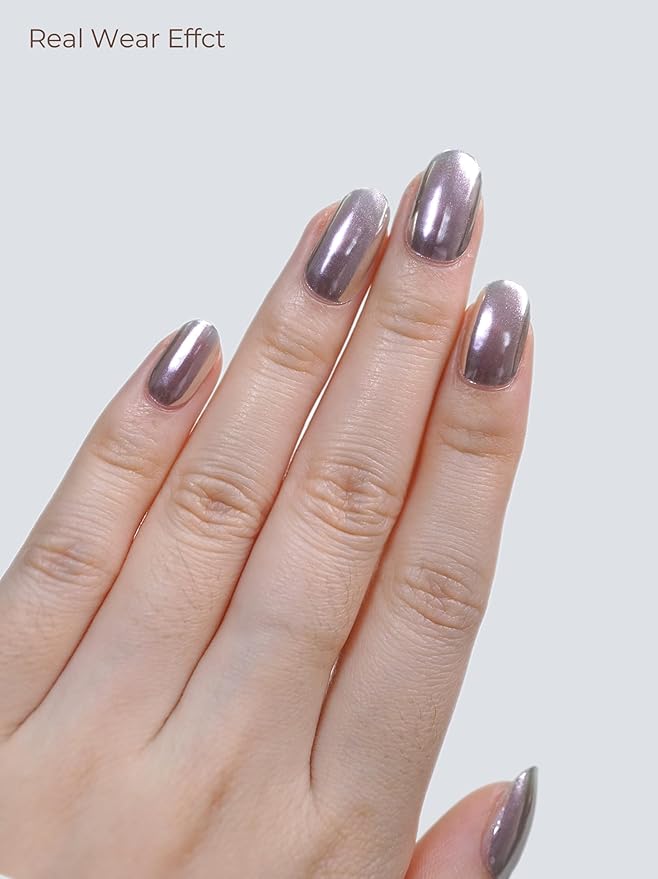 Semi Cured Gel Nail Strips - UV Light Gel Nail Stickers - 20 Long Lasting Salon Quality Wraps (Neon Nebula Purple)
