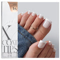 BTArtboxnails XCOATTIPS Toe Nail Tips - Lamp-Curable Real Square White Press On Toenails for Women, 150 Soak Off French Tip Toe Nail Extensions in 15 Sizes, Builder Gel & Top Coat Required
