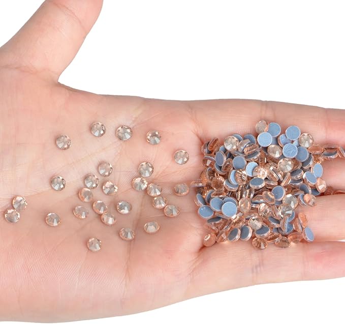 NCB 1440pcs Crystal Hotfix Rhinestone, Machine Cut Stone for Crafts Clothes Shoes Shirts Caps Decoration (Golden Champagne, SS20 4.8mm)