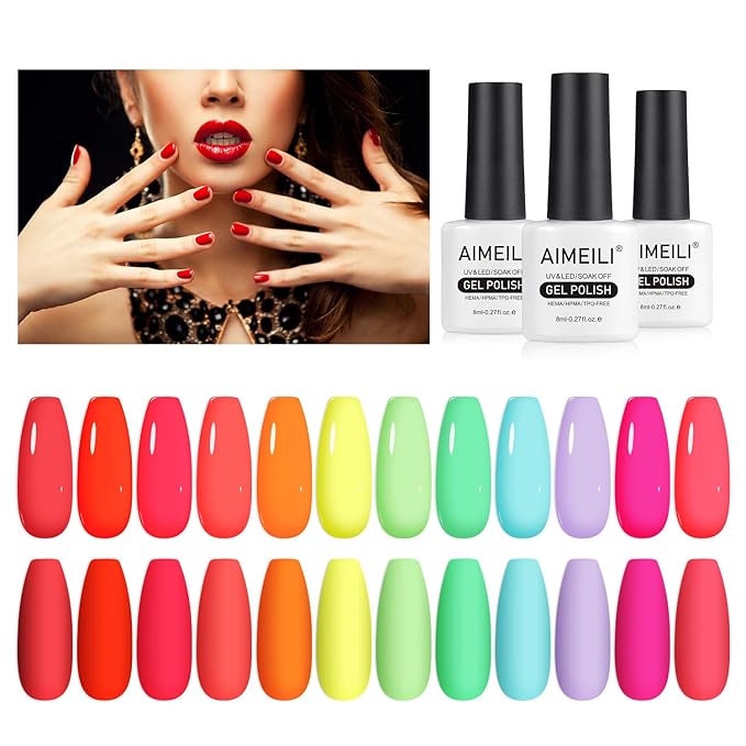 AIMEILI Gel Nail Polish Set Of 12pcs X 8ml - Kit Set 26