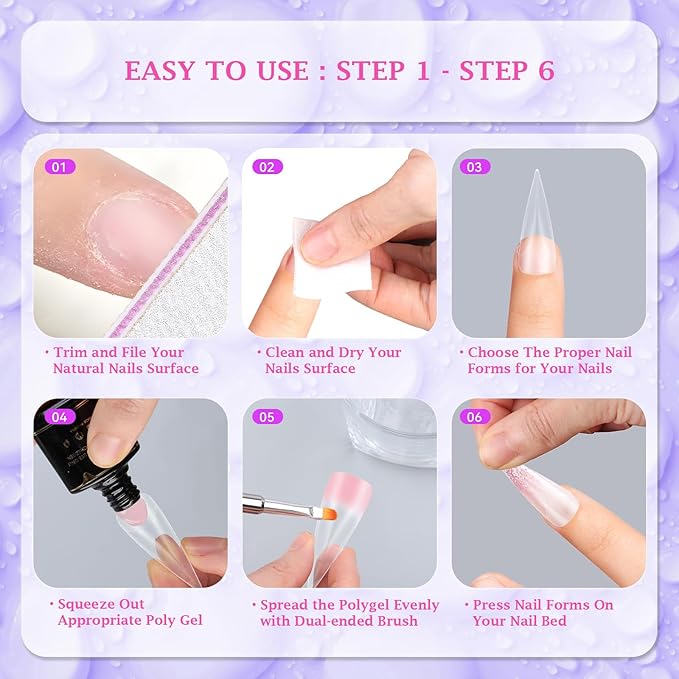 outopen 150pcs Long Eagle Claw Nail Forms Matte Full Cover Eagle Stiletto Nail Extension Art Mold Reusable Eagle Curved Nail Forms for Sculptural Polygel Acrylic Extension DIY Manicure, 15 Sizes