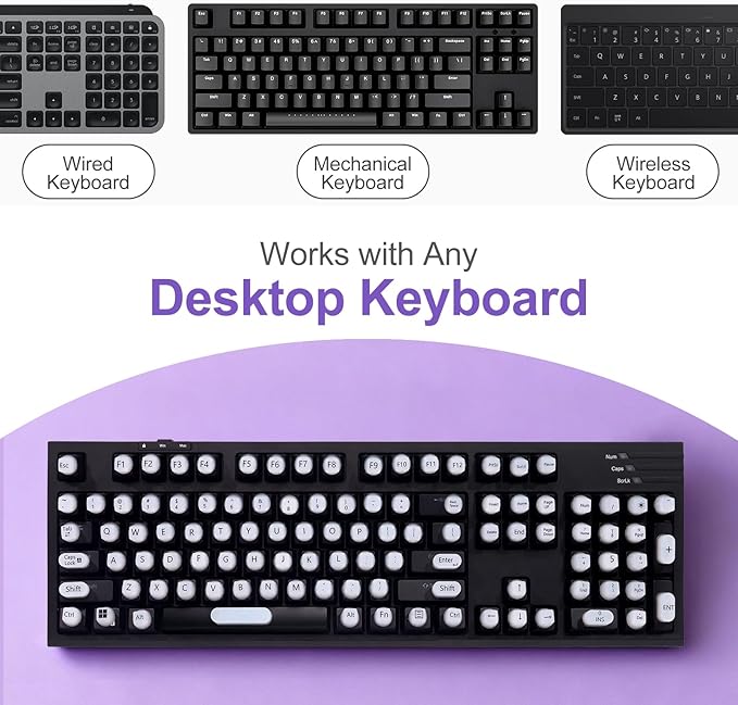 130 Pcs Raised Silicone Keyboard Sticker for Long Nails Typing and Gaming, Stable and Comfortable, Anti-Damage Symbolic and Alphanumeric Keys for Keyboards and Laptops (White, 130pcs)