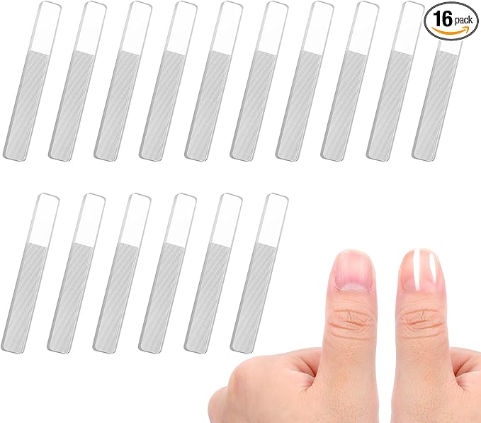 16 Pcs Nano Glass Nail Files for Natural Nails Shiner Crystal Glass File Buffer Double Sided Crystal Nail File Fingernail Files for Women Adults for Shaping Polishing Buffer Shiner
