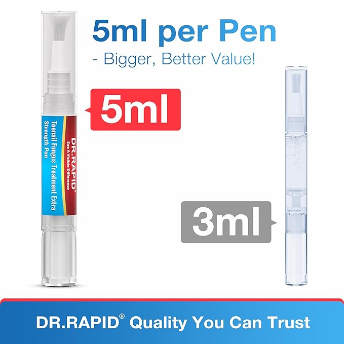 Toenail Fungus Treatment Extra Strength - DR.RAPID Toenail Fungus Treatment Pen with 25% Undecylenic Acid & Tolnaftate, Ideal for Nail Repair for Damaged Nails Toenail Fungus 5ml/0.18FLOZ 3Pcs