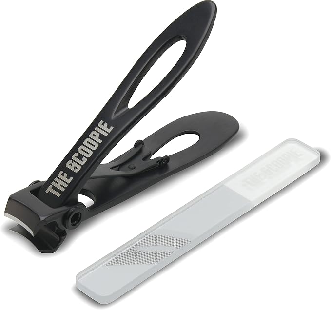 Nail Clippers for Men and Women, Toenail Clippers and Fingernail Clipper, Includes Nano Fiber Nail File, 15mm Wide Jaw Stainless Steel Nail Clippers for Adults, Manicure and Pedicure Set (Black)