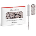MelodySusie 50 Pcs Nail Drill Bits Super Long Sanding Bands with 6.65mm Crystal Mandrel Bit, 120 Medium Grit Nail File for Acrylic Nails Gel Manicures and Pedicure, Zebra