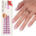 Gel French Tip Nails Short Almond French Tip Press on Nails SXVME White French Nail Tips 300Pcs Pre-applied Tip Primer Natural Pink Fake Nails Extensions Gel Nail Kit for Women Girls DIY