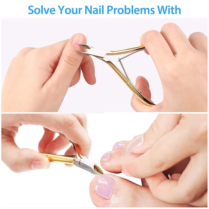 Mudder 3 Packs Cuticle Trimmer Nippers Cutter Tool Stainless Steel Nail Cuticle Scissors Remover with Pointed Blade Scissors Pedicure Manicure Tool for Fingernails and Toenails Nails Care
