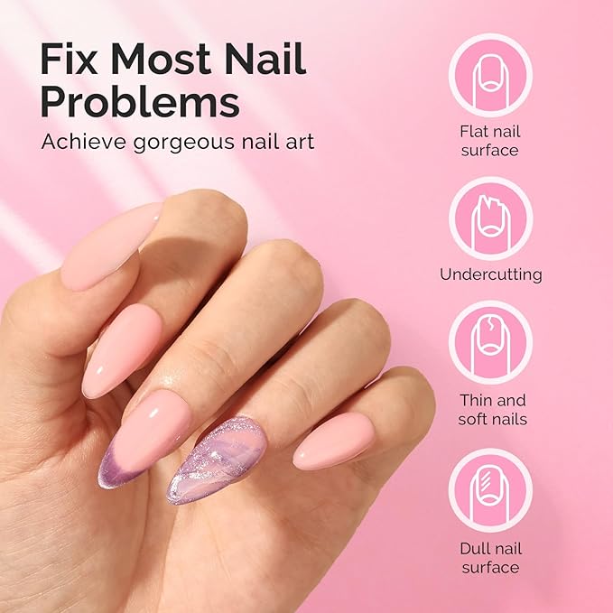 MelodySusie Hema Free Pink Builder Nail Gel for Nails Thickening, 0.5 Fl Oz, Soak Off UV Extension Gel, Nail Art Design Salon DIY Manicure at Home for Women H1604