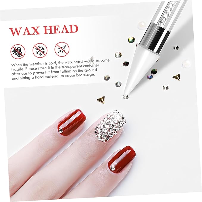 Beaupretty Nail Rhinestones Picker Wax Replacement Tips Point Drill Pen Head for Dual Ended Wax Nail DIY Art Decoration,10Pcs