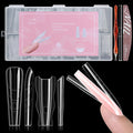 180Pcs Sandwich Polygel Nail Form Kit 15 Sizes Reusable Coffin Nail Extension Mold Builder Gel Dual Forms with Tools for Beginners, No Paper Forms Needed