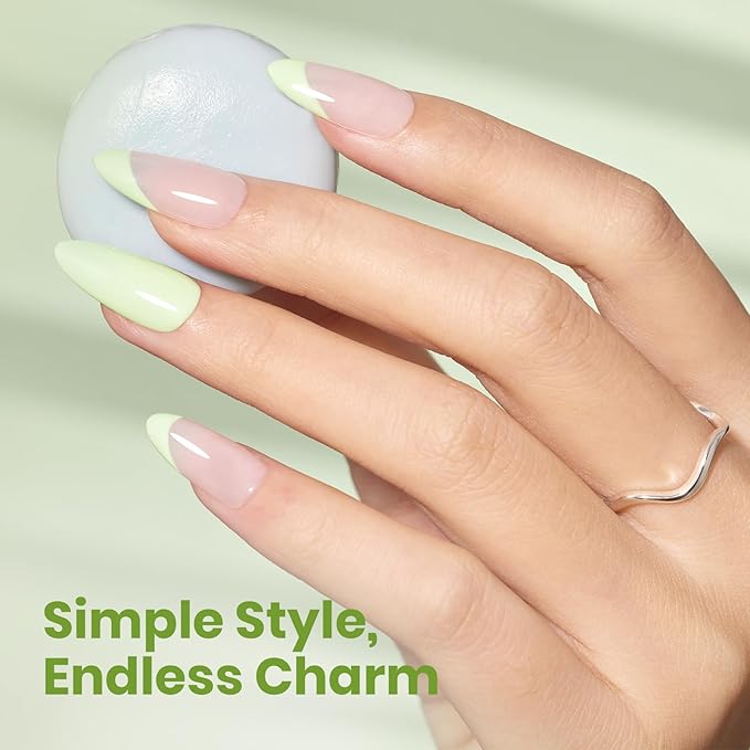Beetles Green Gel Nail Polish - OxygenGreen 15ML, Hema Free Pastel Green Gel Polish, Same Color Same Bottle, Soak Off UV LED Lamp Pastel Nails Art, Manicure Salon DIY Spring Nails for St Patricks Day