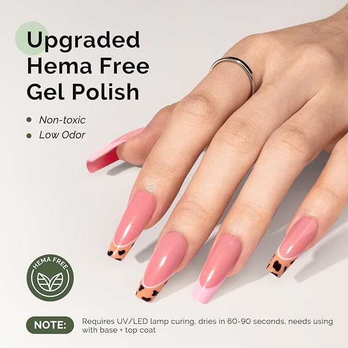 MelodySusie Hema Free Gel Nail Polish, 0.5 Fl Oz Thick Light Mauve Pink Gel Polish, Non-Toxic, Long Lasting, Soak Off UV Nail Polish, Manicure Nail Design Salon DIY Nail Art at Home B3604