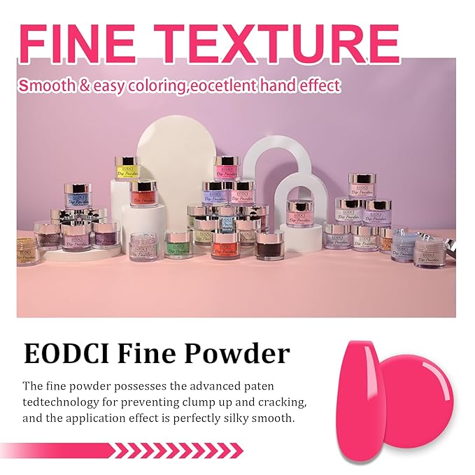 Hot Pink Dip Powder Color, Nail Dipping Powder French Powder Pro Collection System Nail Art Starter Manicure Salon DIY at Home, Odor-Free&Long-Lasting, No Needed Nail Lamp Curing, 1 Oz