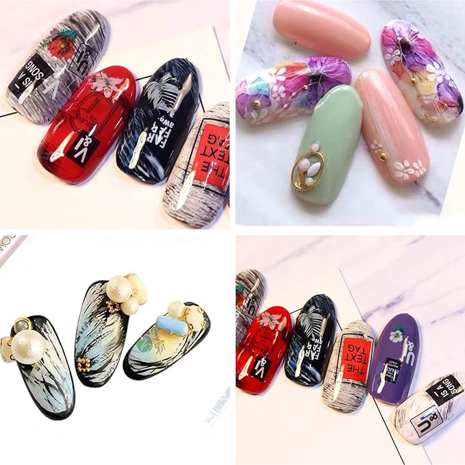 BQAN 2 Pc Nail Ombre Brush Pro Nail Art Tools, UV Gel Nail Art Painting Brush With Wood Handle