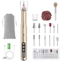 Cordless Electric Nail Drill 35000 RPM, Professional Nail File Kit with LCD Display, 12 Bits & 36 Sanding Bands, for Acrylic Gel Nails, Pet Claws, Salon & Home Use (Sand Dune)