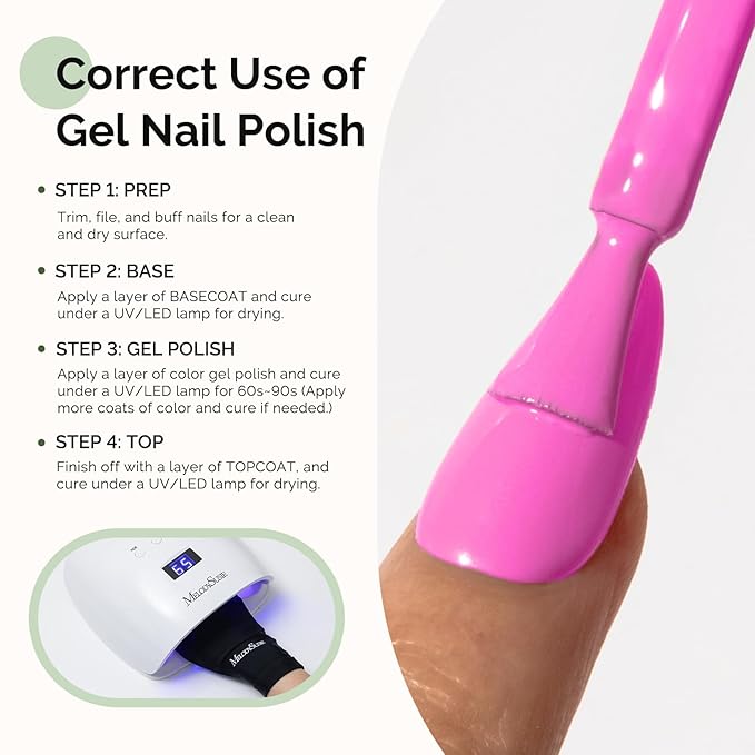 MelodySusie Hema Free Gel Nail Polish, 0.5 Fl Oz Thick Pinkish Purple Gel Polish, Non-Toxic, Long Lasting, Soak Off UV Nail Polish, Manicure Nail Design Salon DIY Nail Art at Home K1094