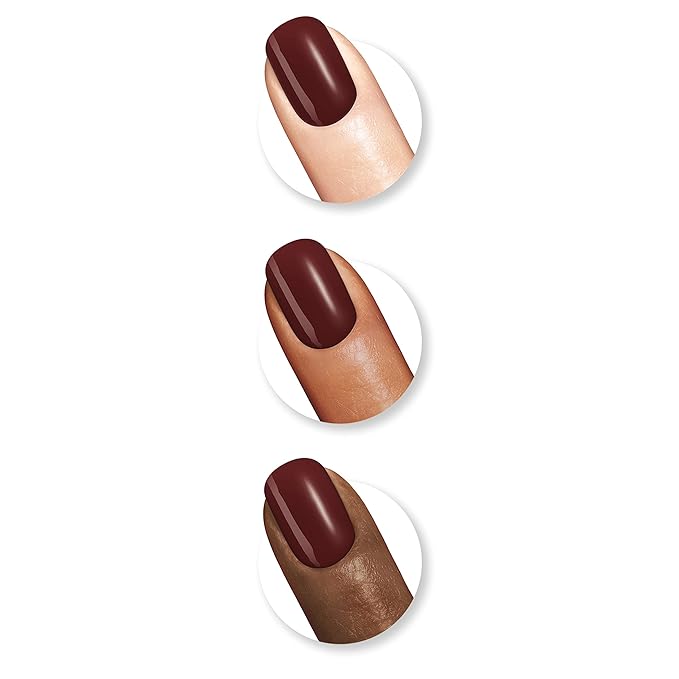Sally Hansen Miracle Gel Salon Quality Nail Polish | Gel-Like Formula, Two-Step System, No UV Light Needed, Long Lasting | Opaque, Glossy | 479 Wine Stock | Wine Red Nail Color