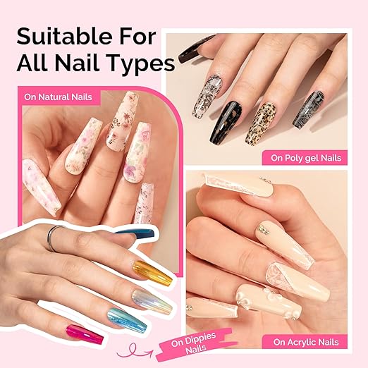 MelodySusie 2PCS Nail Foil Glue Gel and 2PCS Stamping Plates, 15ML Soak Off LED/LUV Foil Transfer Adhesive for Nail Art, Professional Strong Sticky Base for Nail Foils & Stickers