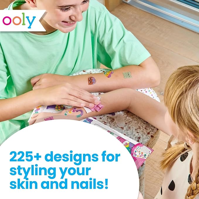 Ooly Set of 35 Unicorn & Rainbow Temporary Tattoos and 192 Nail Stickers for Kids, Non-Toxic, Safe Kids Tattoos, Party Favors, Goodie Bag Stuffers, Birthday Decorations for Girls Ages +3
