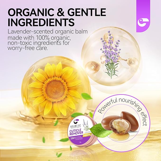Gelike EC Cuticle Remover Cream Softener - Lavender Infused Professional Strength - Salon Grade Cuticle Treatment for Nail Technicians - Repairs Damaged Nails & Prevents Hangnails