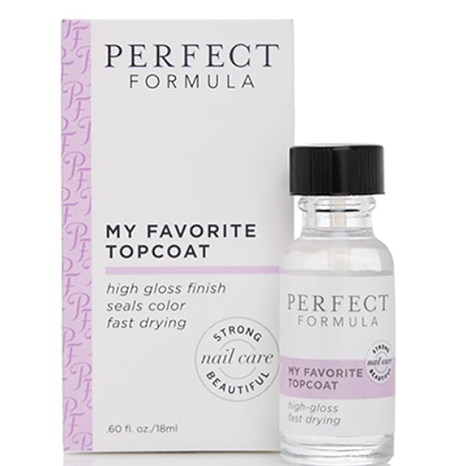 Perfect Formula My Favorite Top Coat - Ultra High Gloss Top Coat and Nail Strengthener - 0.6 Fl Oz, Made In The USA