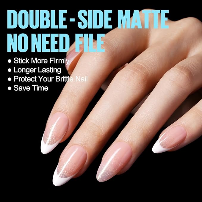 TOMICCA Medium Almond Nail Tips 15 Sizes 360pcs Full Cover Almond Fake Nails Soft Pre Shaped Gel Tips Acrylic Full Matte For Nail Extensions Home Diy Nail Salon
